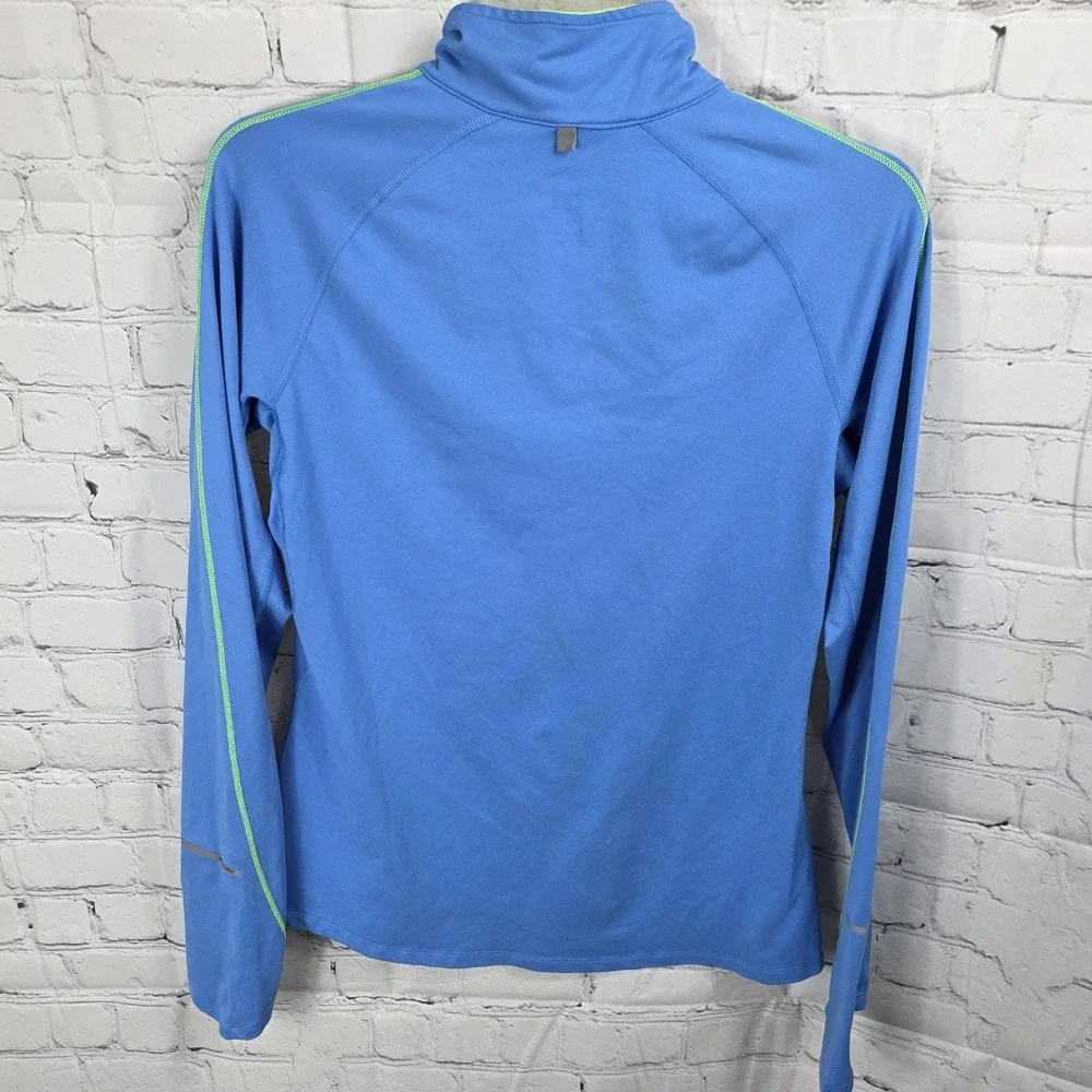 NIKE Running Dri-Fit 1/4 Zip Pullover‎ Activewear Shirt  SZ MEDIUM  Blue/Green